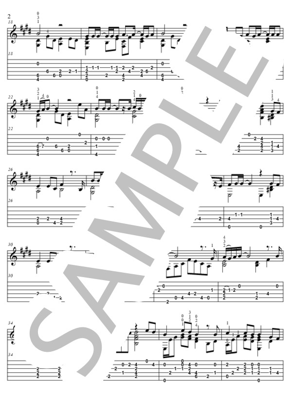 海の声【TAB】 (島袋 優) / ギターソロ 初〜中級 - サンプル譜面 2/4