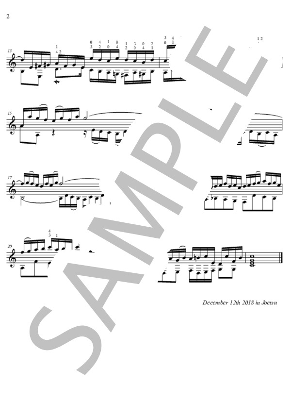 インヴェンション第一番 BWV772 (ヨハン・セバスチャン・バッハ) / ギターソロ 初〜中級 - サンプル譜面 2/2