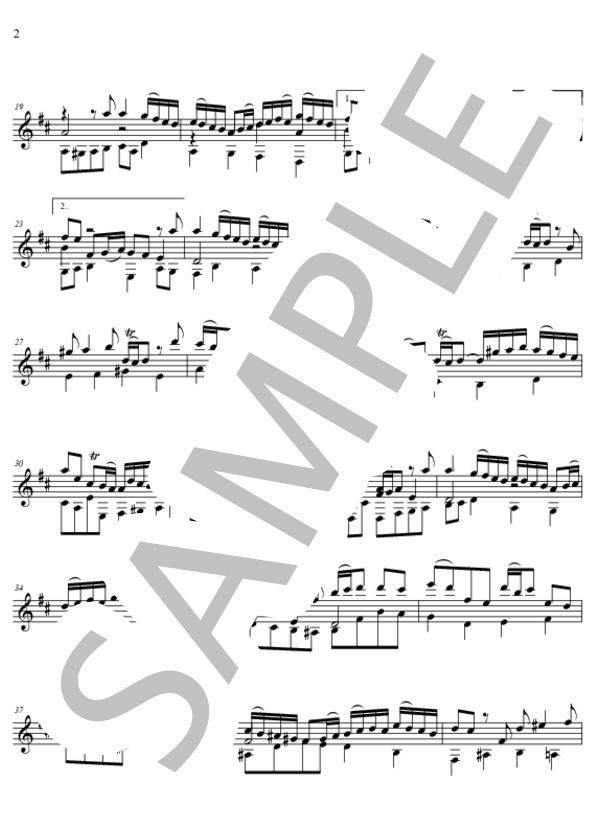 目覚めよと呼ぶ声が聞こえ BWV 140 (ヨハン・セバスチャン・バッハ) / ギターソロ 中級 - サンプル譜面 2/3