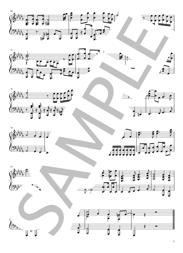 Tokyo Rendez-Vous (King Gnu) / ピアノソロ 中級 - サンプル譜面 5/5