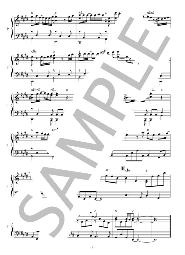 【ピアノ楽譜】炎（ほむら)LiSA「鬼滅の刃」無限列車編（ピアノソロ） / 初〜中級 - サンプル譜面 5/5