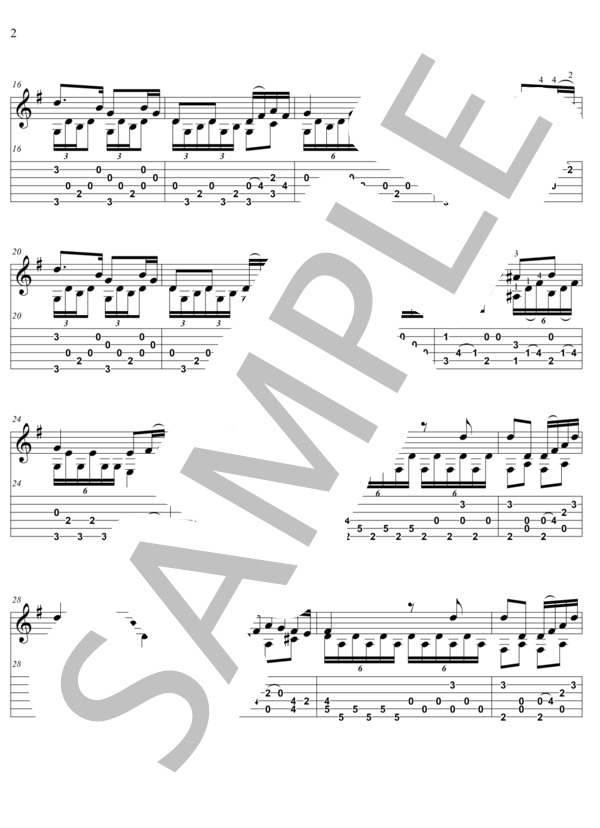 どこへ？【TAB】 (フランツ・シューベルト) / ギターソロ 初〜中級 - サンプル譜面 2/5