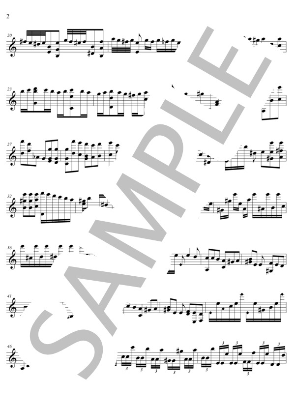 ラ・カンパネラ (フランツ・リスト) / ギターソロ 初〜中級 - サンプル譜面 2/5