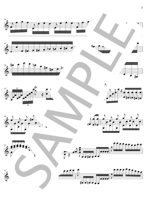 ラ・カンパネラ (フランツ・リスト) / ギターソロ 初〜中級 - サンプル譜面 5/5