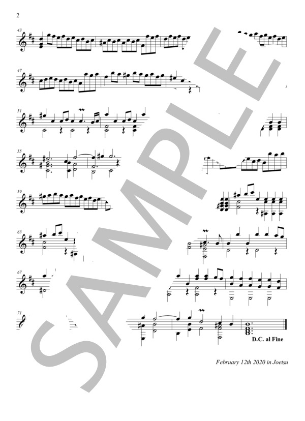 アラ・ホーンパイプ (HWV 349) (ゲオルグ・フリードリヒ・ヘンデル) / ギターソロ 初〜中級 - サンプル譜面 2/2