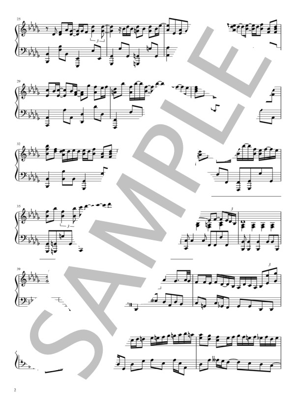 白日 (King Gnu) / ピアノソロ 上級 - サンプル譜面 2/4