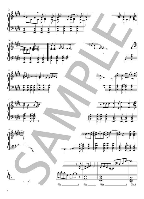 Birthday (Mr.Children) / ピアノソロ 中〜上級 - サンプル譜面 2/3