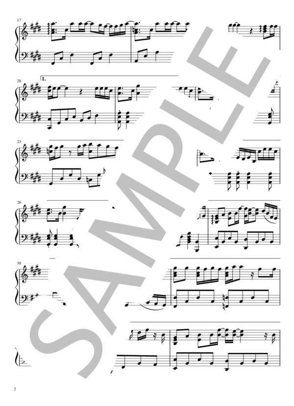 Laughter (Official髭男dism) / ピアノソロ 中〜上級 - サンプル譜面 2/5