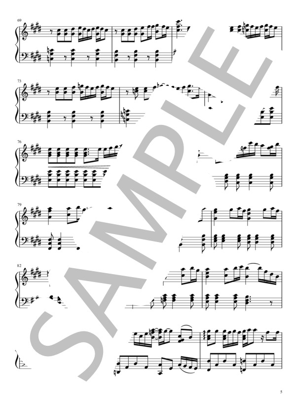 Laughter (Official髭男dism) / ピアノソロ 中〜上級 - サンプル譜面 5/5