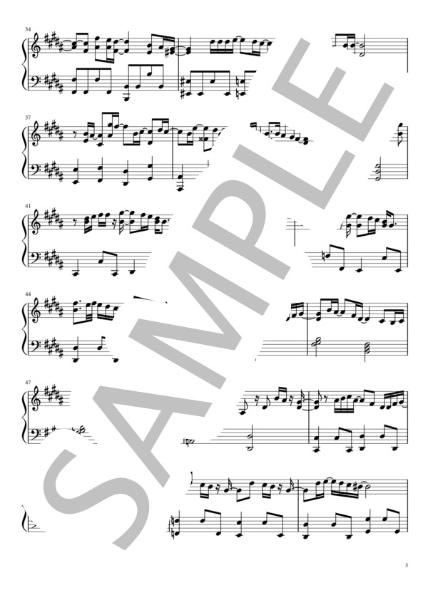 感電 (米津 玄師) / ピアノソロ 中〜上級 - サンプル譜面 3/5