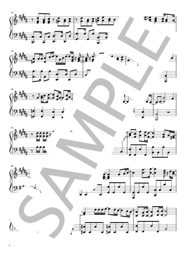 感電 (米津 玄師) / ピアノソロ 中〜上級 - サンプル譜面 4/5