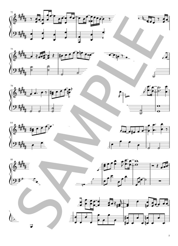 感電 (米津 玄師) / ピアノソロ 中〜上級 - サンプル譜面 5/5