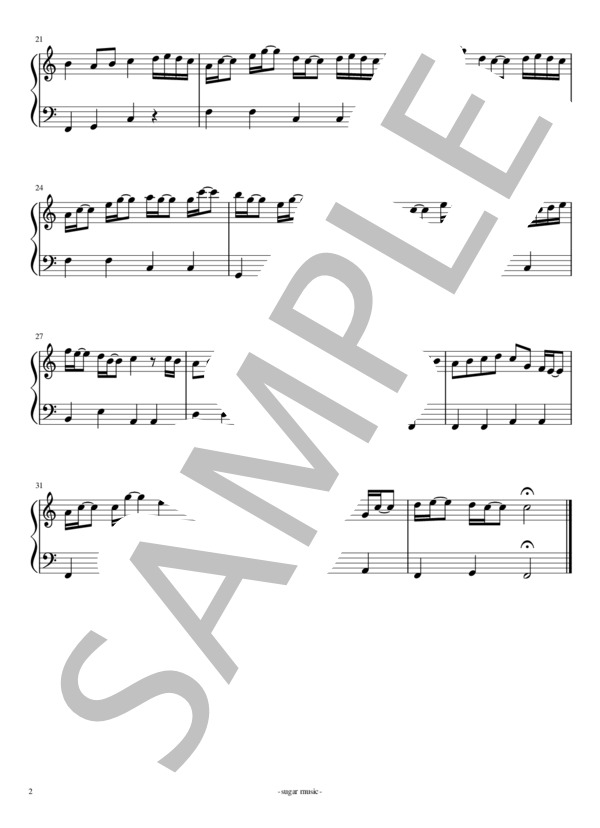 Lemon 簡単ピアノソロ楽譜 (米津 玄師) / 入門〜初級 - サンプル譜面 2/2