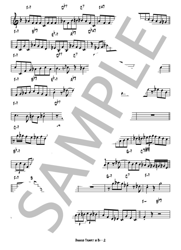 楽譜】Daahoud - Clifford Brown アドリブコピー譜 / クリフォード