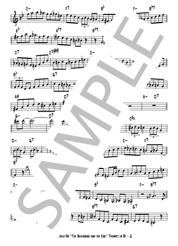 Donna Lee - Clifford Brown(アドリブコピー譜） (クリフォード・ブラウン) / トランペット 上級 - サンプル譜面 2/5