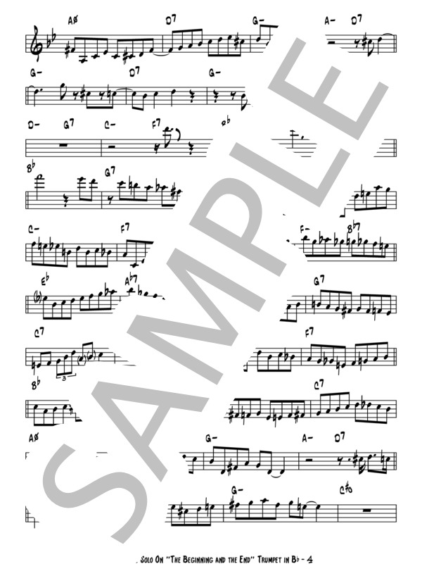 Donna Lee - Clifford Brown(アドリブコピー譜） (クリフォード・ブラウン) / トランペット 上級 - サンプル譜面 4/5