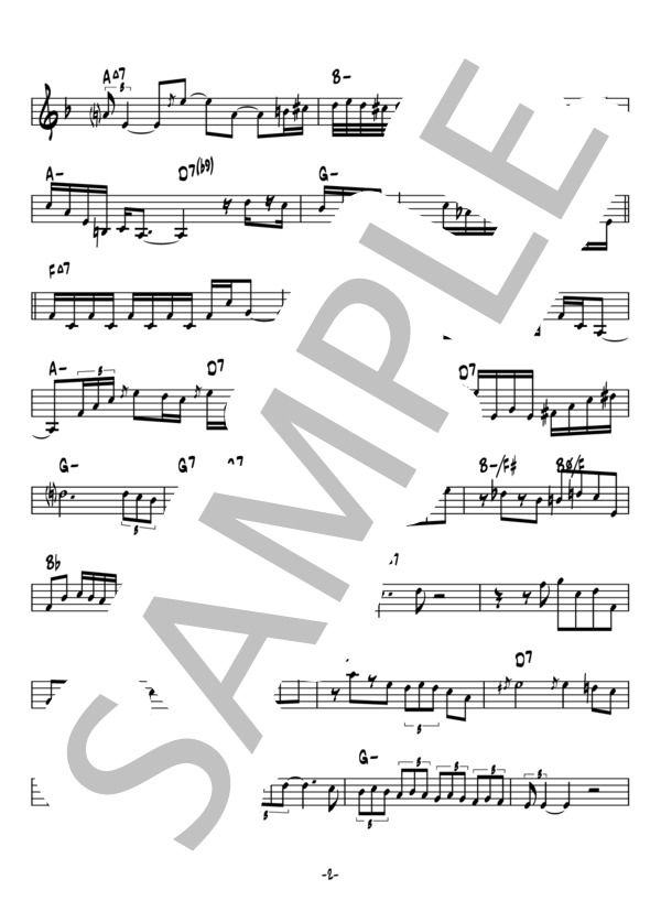 Once In A While - Clifford Brown(アドリブコピー譜） / トランペット 上級 - サンプル譜面 2/5