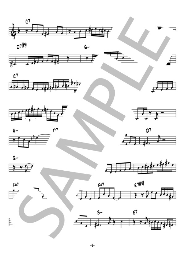 Once In A While - Clifford Brown(アドリブコピー譜） / トランペット 上級 - サンプル譜面 3/5