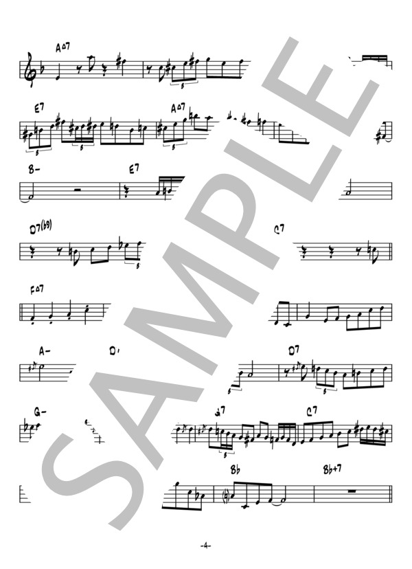 Once In A While - Clifford Brown(アドリブコピー譜） / トランペット 上級 - サンプル譜面 4/5