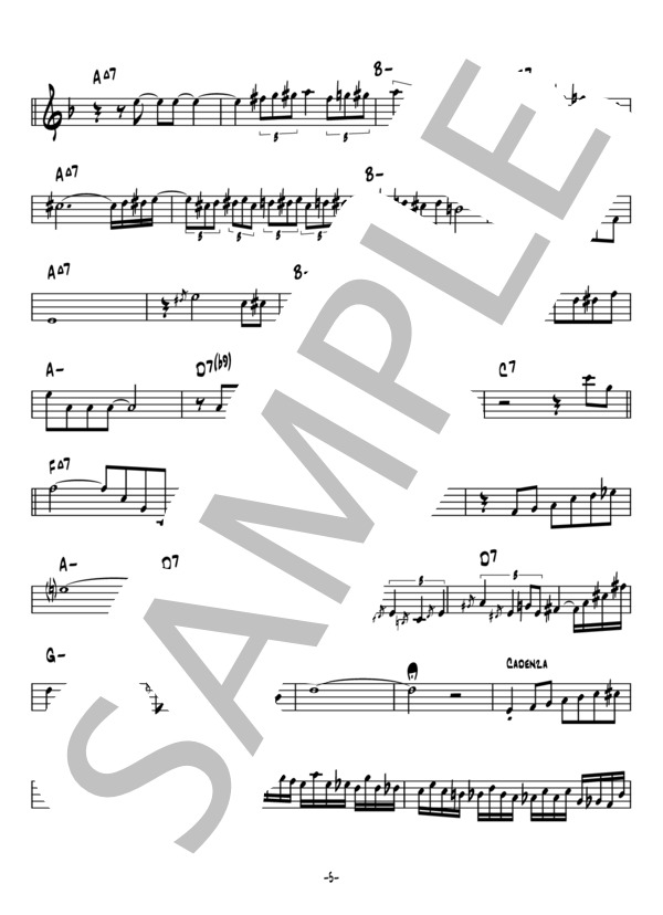 Once In A While - Clifford Brown(アドリブコピー譜） / トランペット 上級 - サンプル譜面 5/5