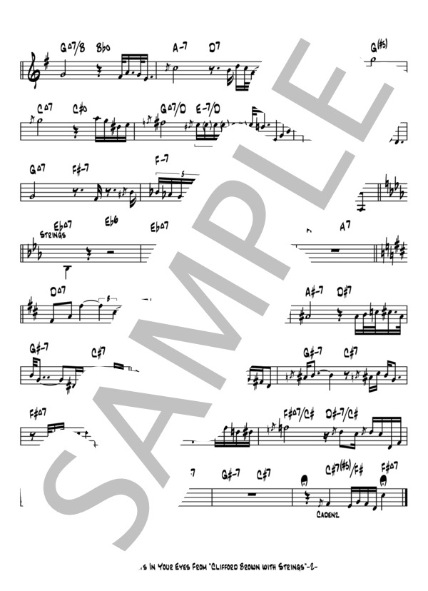 Smoke Gets In Your Eyes - Clifford Brown(アドリブコピー譜） / トランペット 上級 - サンプル譜面 2/2