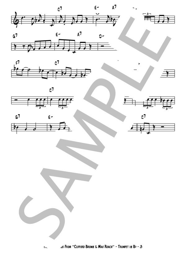 The Blues Walk (Brown & Roach) - Clifford Brown(アドリブコピー譜） / トランペット 上級 - サンプル譜面 3/3