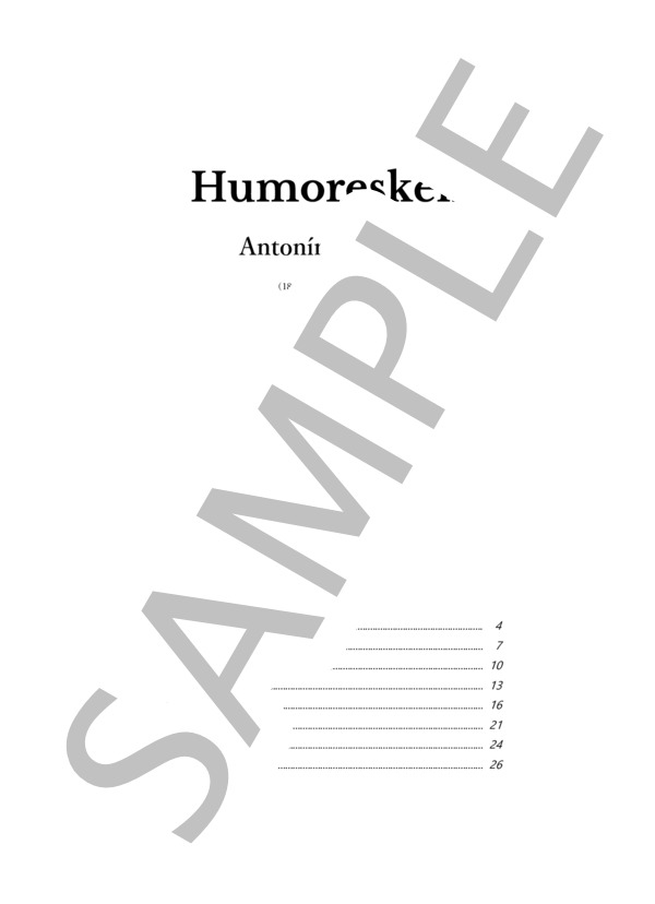 Humoresques (Humoresken) Op.101 Antonin Dvorak (アントニン・ドヴォルザーク) / ピアノソロ 中級 - サンプル譜面 1/5