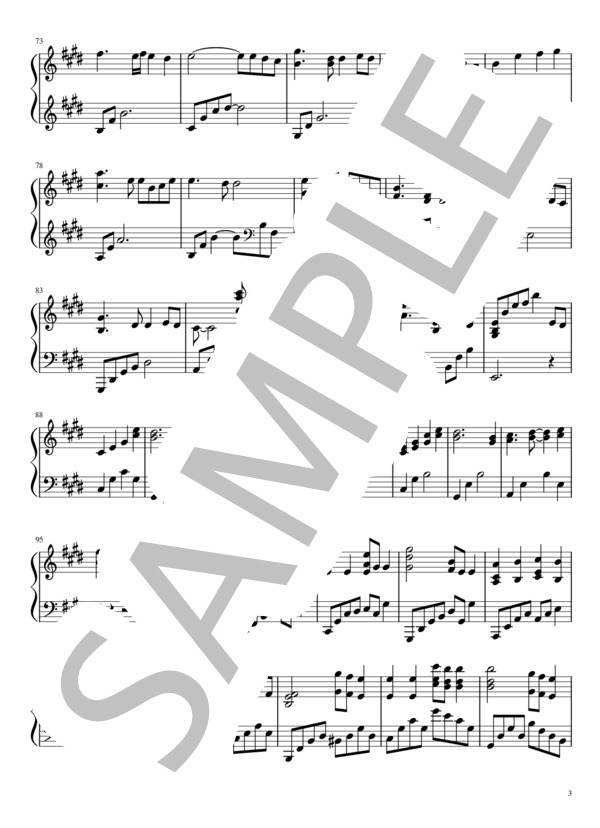 乙女どもよ。 (CHiCO with HoneyWorks) / ピアノソロ 中〜上級 - サンプル譜面 3/5