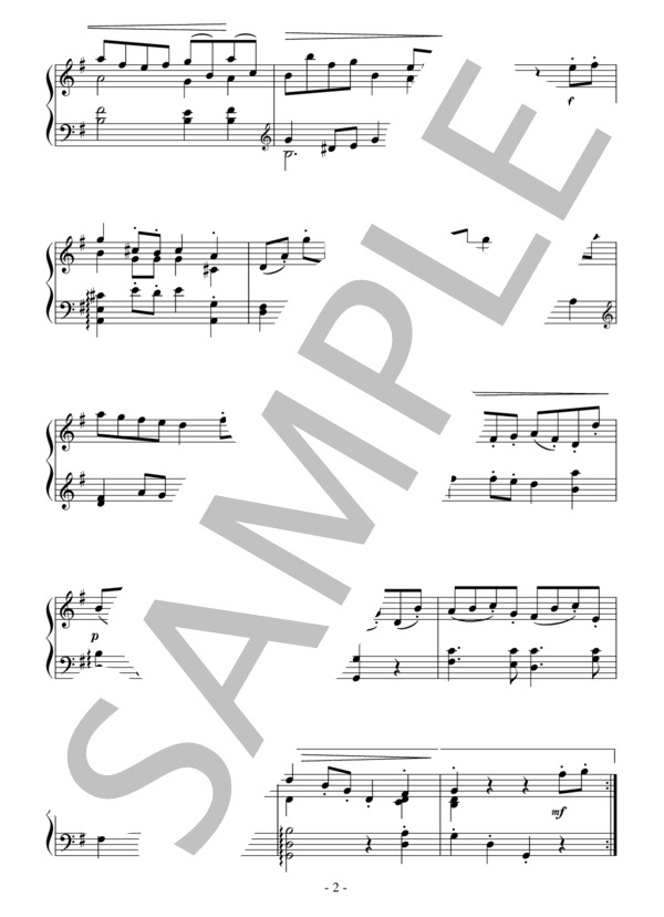 無伴奏チェロ組曲第3番よりブーレ（中級）：J.S.バッハ (ヨハン・セバスチャン・バッハ) / ピアノソロ 中級 - サンプル譜面 2/5