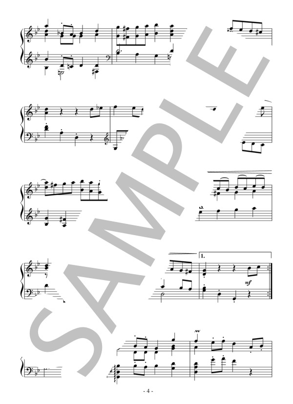 無伴奏チェロ組曲第3番よりブーレ（中級）：J.S.バッハ (ヨハン・セバスチャン・バッハ) / ピアノソロ 中級 - サンプル譜面 4/5