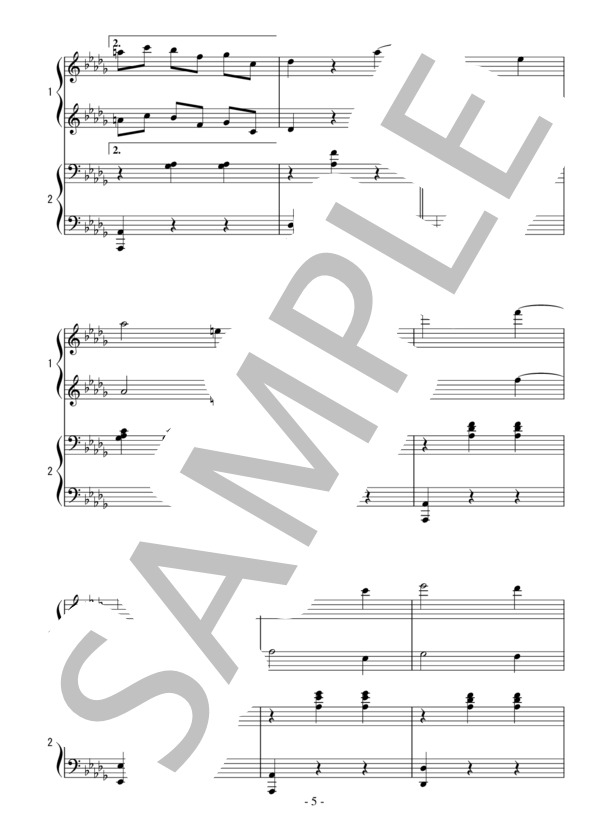 小犬のワルツ（連弾 中級）：ショパン (フレデリック・ショパン) / ピアノ連弾 中級 - サンプル譜面 5/5