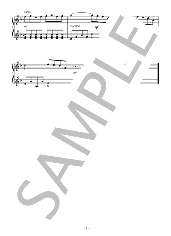 別れの曲（初級）：ショパン (フレデリック・ショパン) / ピアノソロ 初級 - サンプル譜面 2/2