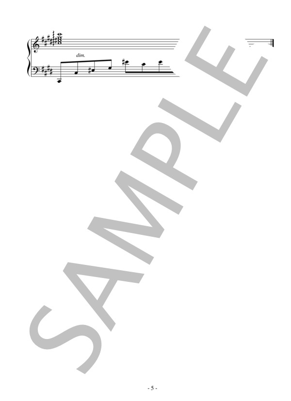 愛は雅やかに（中級 完コピ）：倉本裕基 (倉本 裕基) / ピアノソロ 中級 - サンプル譜面 5/5