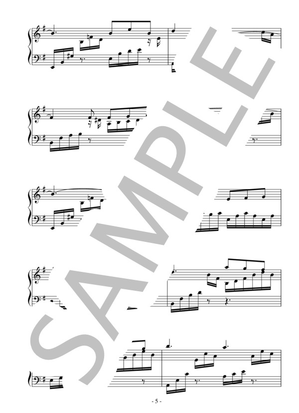 夕陽のソネット（中～上級 完コピ）：倉本裕基 (倉本 裕基) / ピアノソロ 中〜上級 - サンプル譜面 5/5