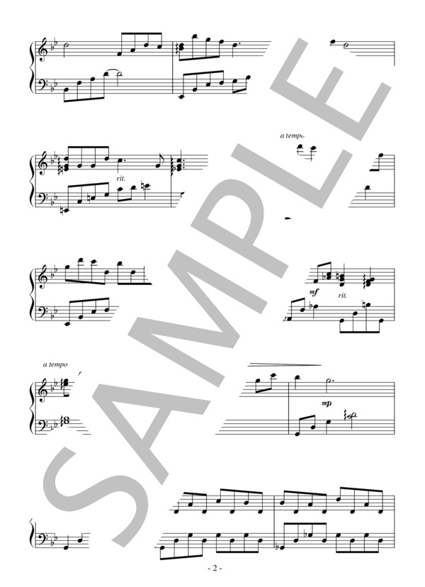 京の小道（中級 完コピ）：城之内ミサ (城之内 ミサ) / ピアノソロ 中級 - サンプル譜面 2/5