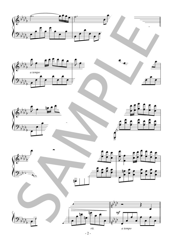 秋のささやき（中級）：リチャード・クレイダーマン / ピアノソロ 中級 - サンプル譜面 2/5