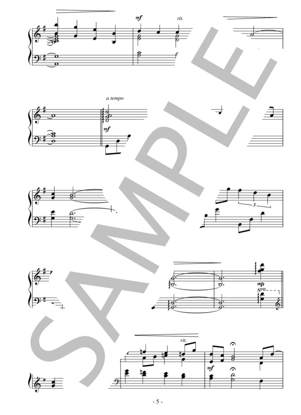 六月の風に抱かれて（中級 完コピ）：西村由紀江 (西村 由紀江) / ピアノソロ 中級 - サンプル譜面 5/5