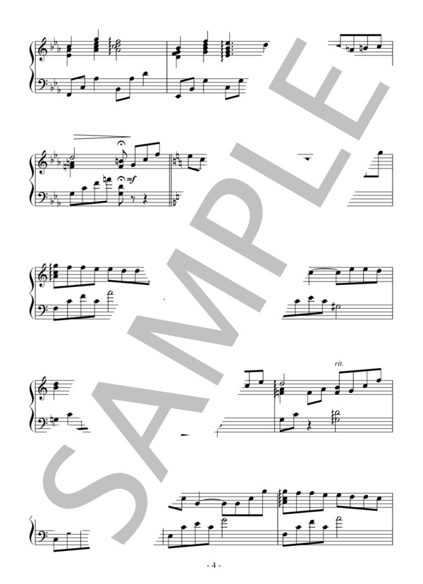 優しい風（中級 完コピ）：西村由紀江 (西村 由紀江) / ピアノソロ 中級 - サンプル譜面 4/5