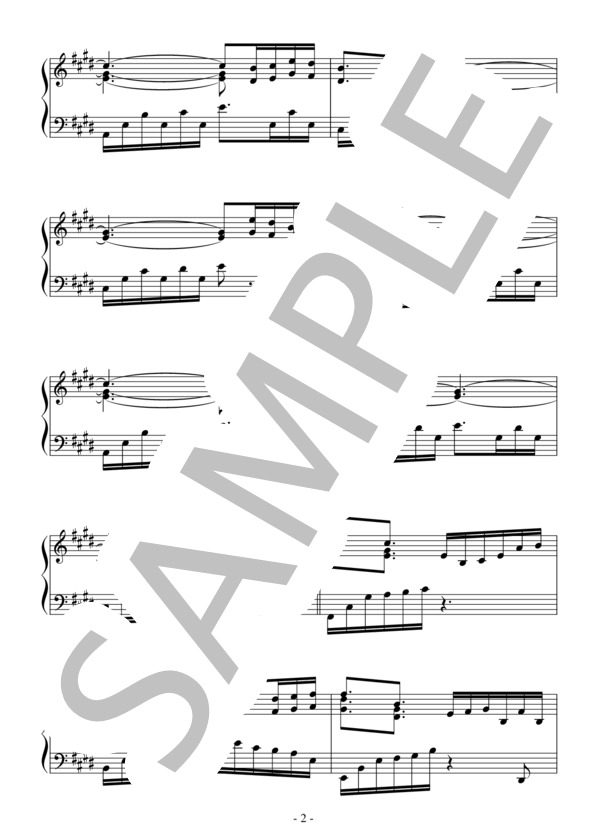 水麗舞（中級 完コピ）：西村由紀江 (西村 由紀江) / ピアノソロ 中級 - サンプル譜面 2/5