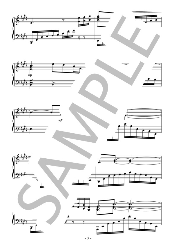 水麗舞（中級 完コピ）：西村由紀江 (西村 由紀江) / ピアノソロ 中級 - サンプル譜面 3/5