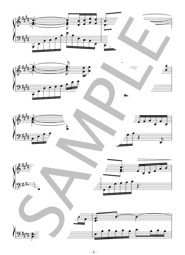 水麗舞（中級 完コピ）：西村由紀江 (西村 由紀江) / ピアノソロ 中級 - サンプル譜面 4/5