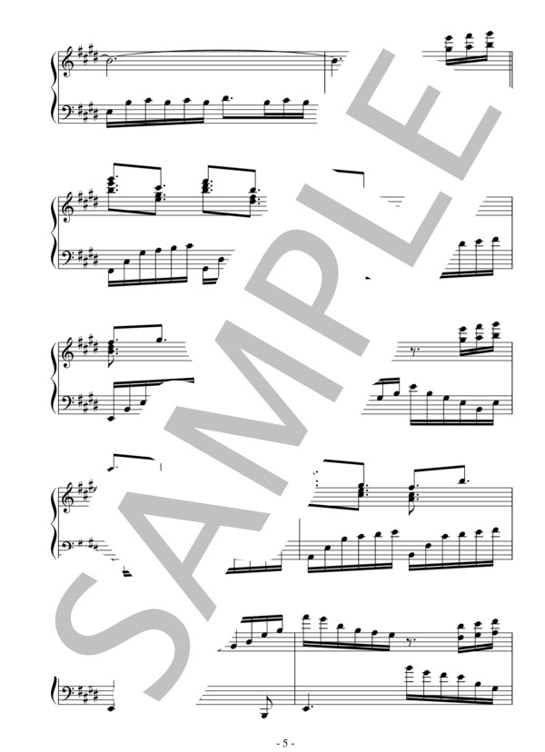 水麗舞（中級 完コピ）：西村由紀江 (西村 由紀江) / ピアノソロ 中級 - サンプル譜面 5/5