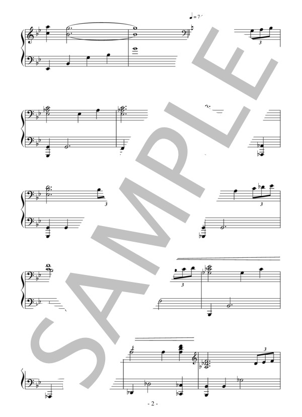 Lost Child(初～中級）：坂本龍一 (坂本 龍一) / ピアノソロ 初〜中級 - サンプル譜面 2/5