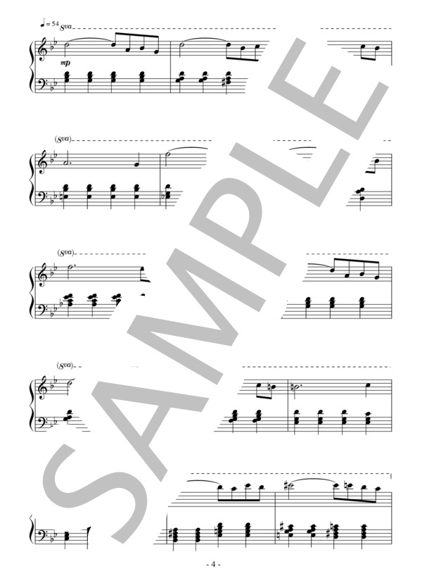 Lost Child(初～中級）：坂本龍一 (坂本 龍一) / ピアノソロ 初〜中級 - サンプル譜面 4/5