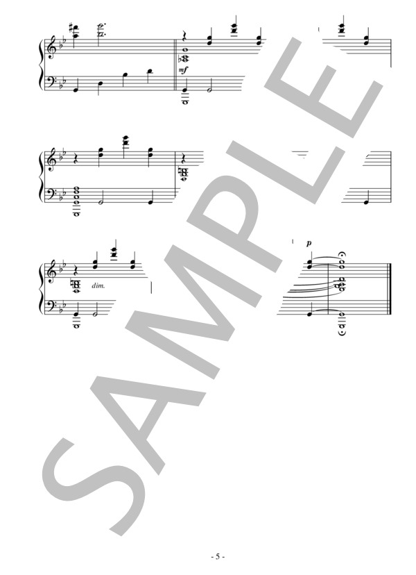 Lost Child(初～中級）：坂本龍一 (坂本 龍一) / ピアノソロ 初〜中級 - サンプル譜面 5/5