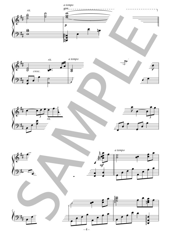 星になった少年～Shining Boy & Little Randy(中級）：坂本龍一 (坂本 龍一) / ピアノソロ 中級 - サンプル譜面 4/5