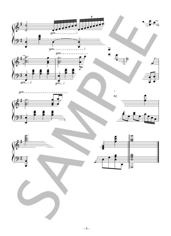 WISH(中級）：S.E.N.S. / ピアノソロ 中級 - サンプル譜面 4/4