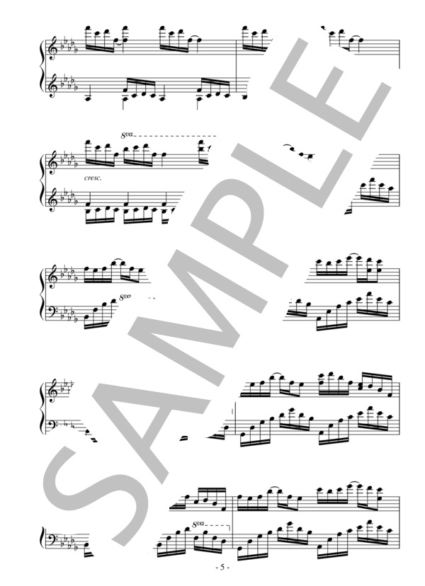 Luv Letter(中～上級）：DJ Okawari (DJ OKAWARI) / ピアノソロ 中〜上級 - サンプル譜面 5/5