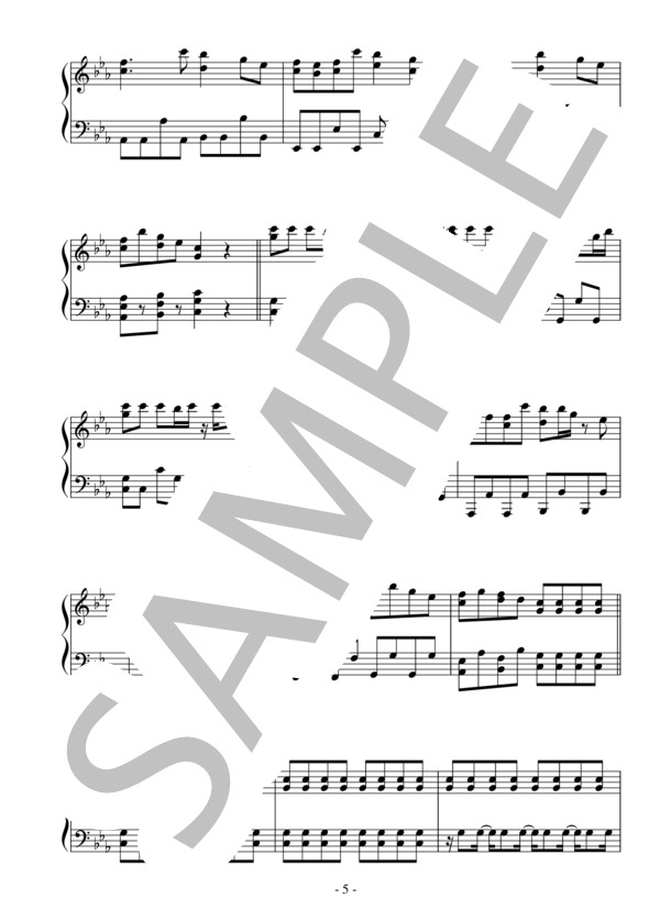 レーザービーム（中級）：Perfume / ピアノソロ 中級 - サンプル譜面 5/5