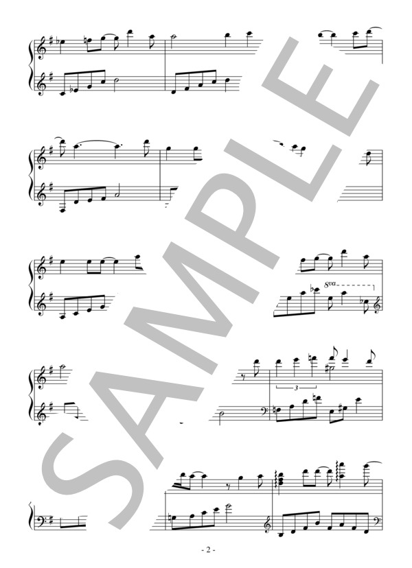 Ya Ya ～あの時代を忘れない（初～中級）：サザンオールスターズ / ピアノソロ 初〜中級 - サンプル譜面 2/5